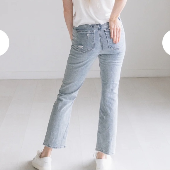 Pistola Lennon Rainer Distress Crop Ankle Flare Bootcut Jean Distressed 26 - Picture 2 of 5